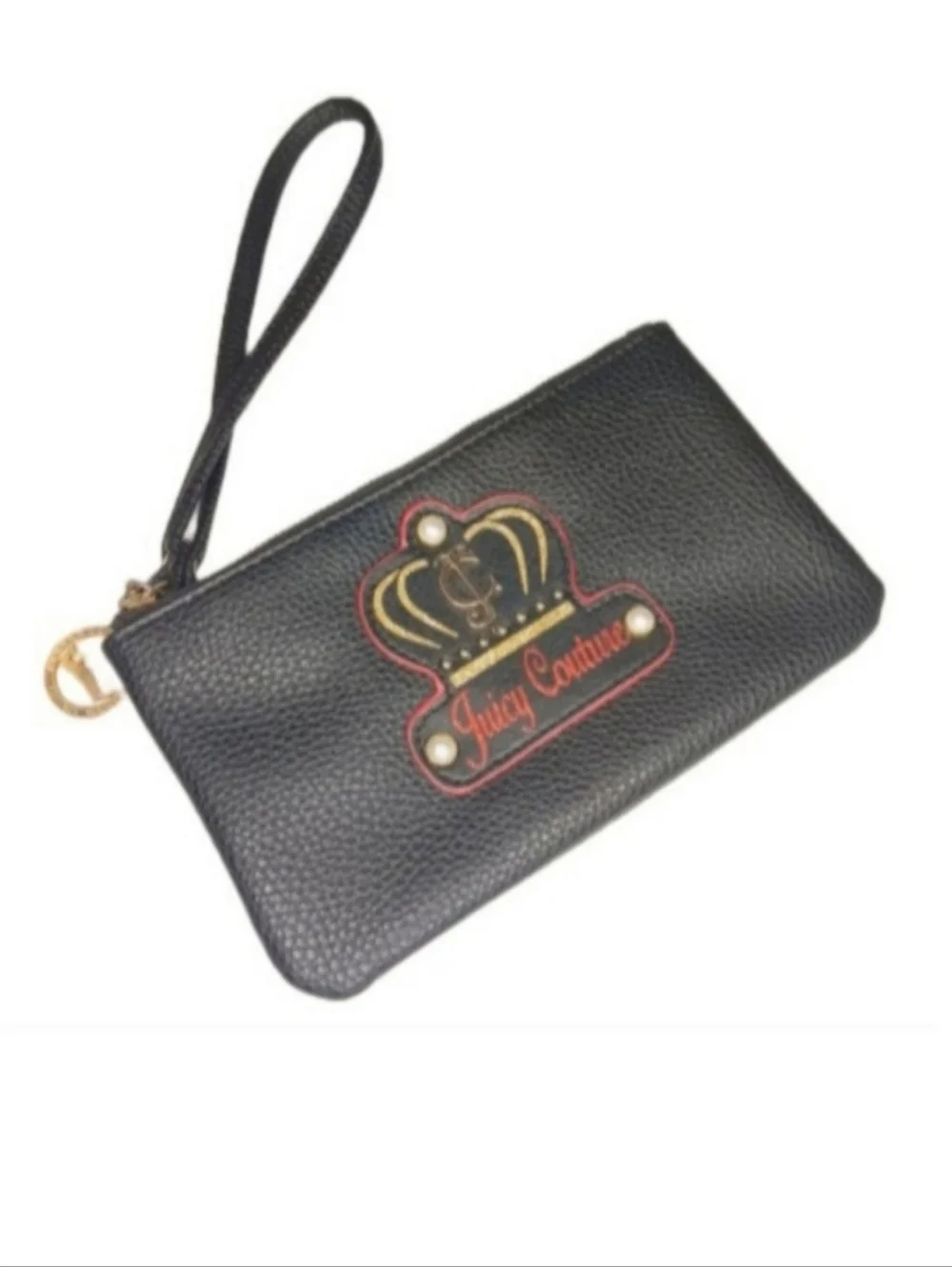 Juicy Couture Black Wristlet | EUC | Goldtone Charm